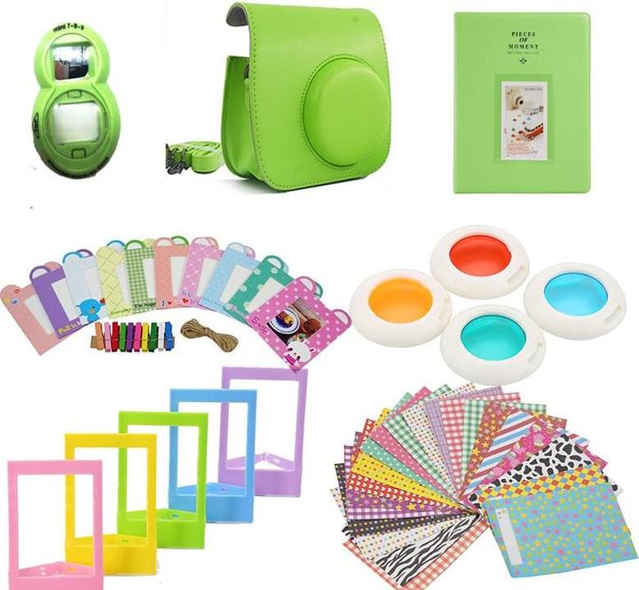 Image du produit JTI Kit d'accessoires pour Fujifilm Instax Mini 8/9 - vert citron (Sac à bandoulière pour appareil photo)