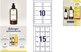Actual product image Avery Purpose label, cardboard, 185 g/sqm, 50 x 50 mm, white extra fine microperforation, double-sided
