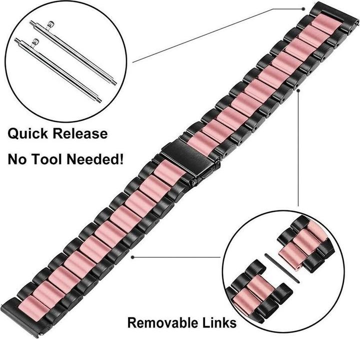 Produktbild Strap-it Stahlarmband (22 mm, Edelstahl)