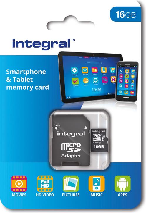 Actual product image SMARTPHONE AND TABLET MICROSDHC/XC UHS-I U1 MicroSD (16 GB, microSDHC, U1, UHS-I)