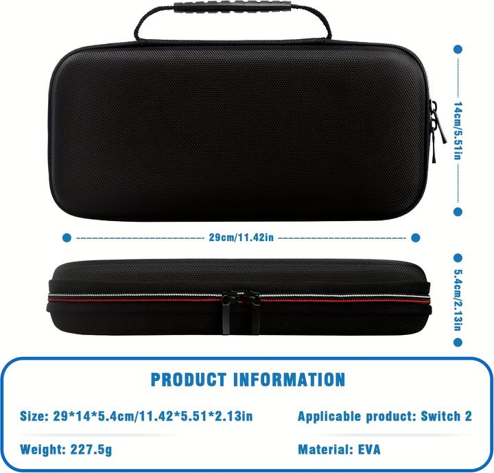 Produktbild PhoneLook Harte Tragetasche für Nintendo Switch 2 (2025) mit Mesh-Taschen und Griff (Switch 2)