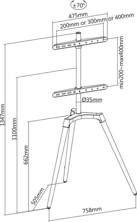Produktbild myWall HT21 (Universal, 65", 35 kg)