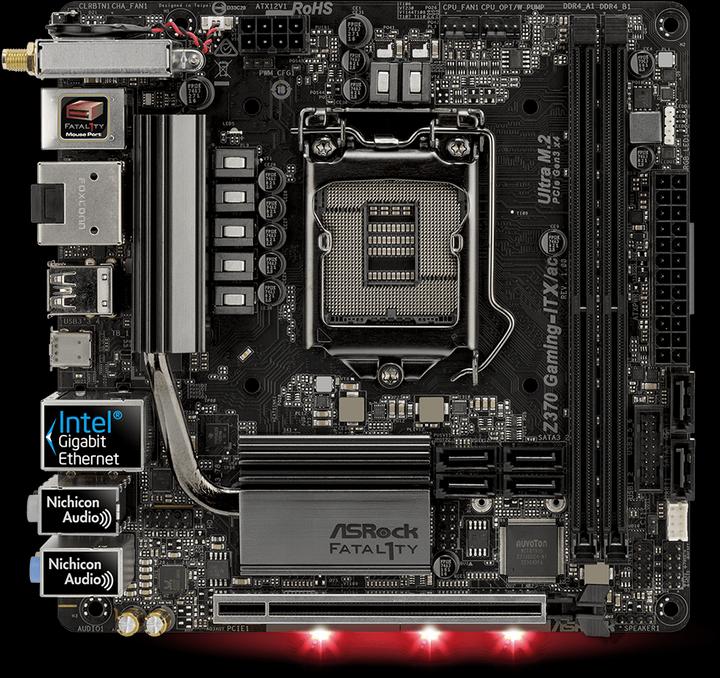 Produktbild AsRock Fatal1ty Z370 Gaming-ITX/ac (LGA 1151, Intel Z370, Mini-ITX)