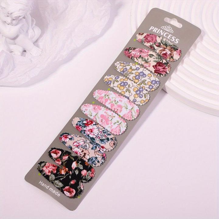 Actual product image Activity Board 10 Stück Baby gestreifte karierte florale Haarspangen, dekorativer Haarschmuck (10 pcs.)