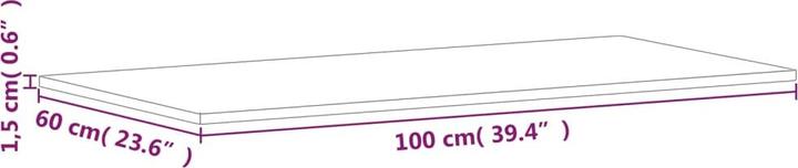 Produktbild VidaXL Tischplatte 100x60x1,5 cm Rechteckig Massivholz (100 x 60 x 1,5 cm)