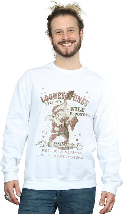Actual product image Looney Tunes Mens Wile E Coyote Guitar Sweatshirt (S)