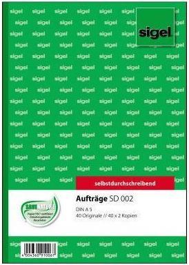 Image du produit Sigel Bon de commande Format papier : DIN A5 Autocopiant : Oui (40 x)