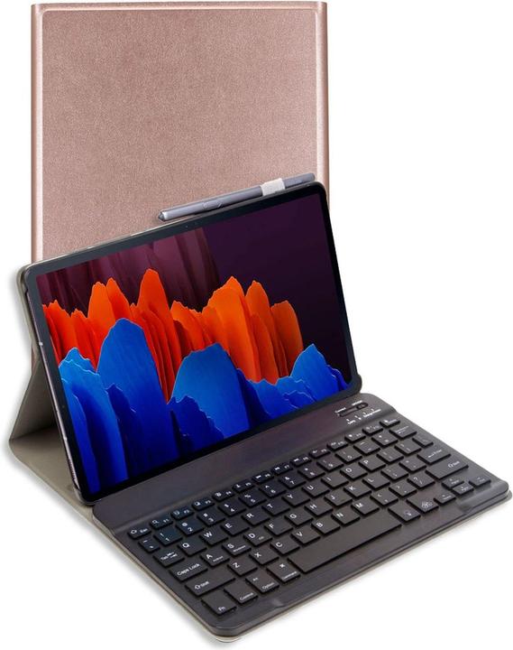 Produktbild Lobwerk 3in1 Bluetooth Tastatur (Schwarz) + Maus + Cover für Samsung Galaxy Tab S7/S8 T870/X700 11 Zoll Case (X)