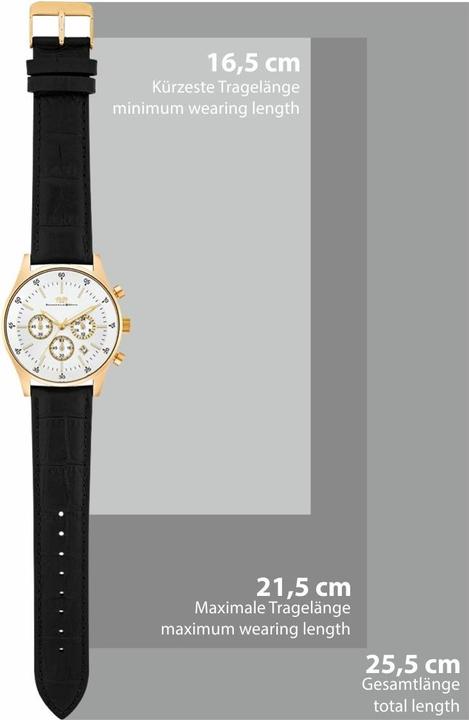 Produktbild Herren Chronograph Goodwill Echtleder schwarz - 4408 (Chronograph, 45 mm)