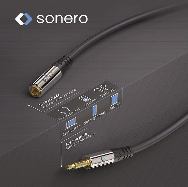 Actual product image Sonero Audio cable 3.5 mm jack - 3.5 mm jack 5 m (5.50 m, Extension)