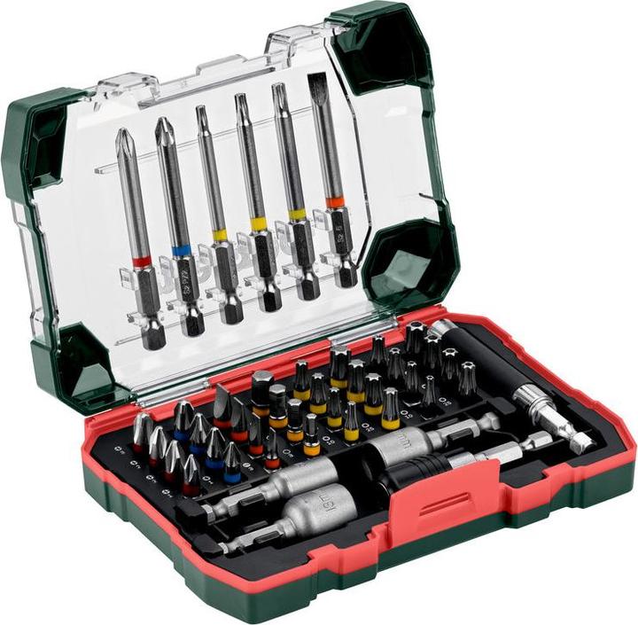 Produktbild Metabo Bit-Set (3, 4, 5, 6, PH1, PH2, PH3, PZ1, PZ2, PZ3, H3, H4, H5, H6, T27, T10, T15, T20, T25, T30, T40, 8 mm, 10mm, 13 mm)