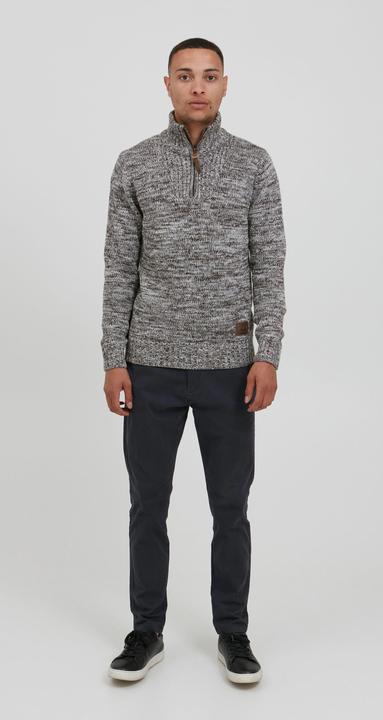 Image du produit Solid Philostrate Pull En Grosse Maille À Col Camionneur Pull-Over Pour Homme 100% Coton Avec Fermet (M)