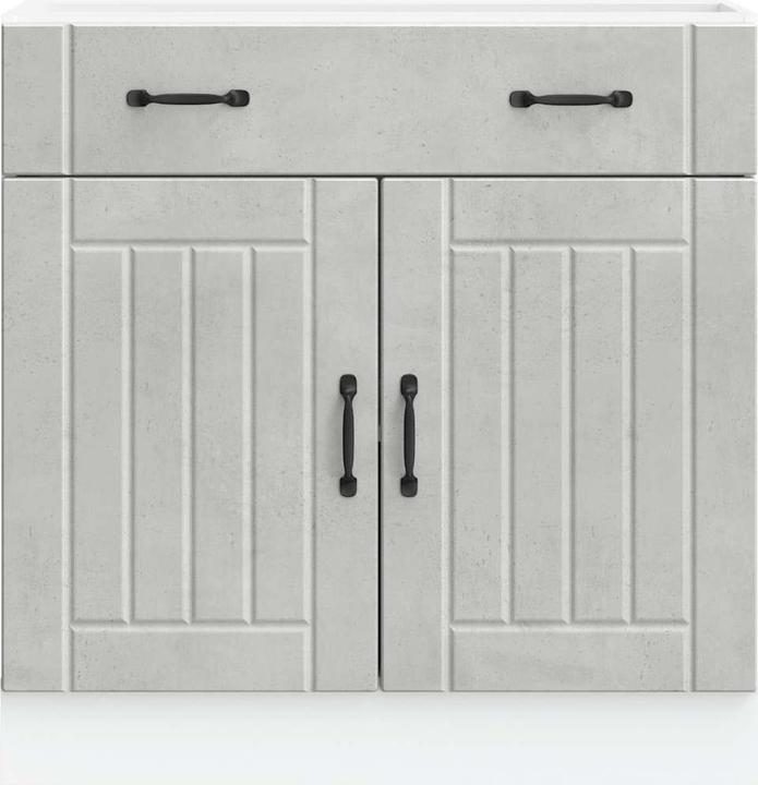 Produktbild VidaXL Küchen-Unterschrank Lucca Betongrau Holzwerkstoff Spülenunterschrank (80 x 46 x 81.5 cm)