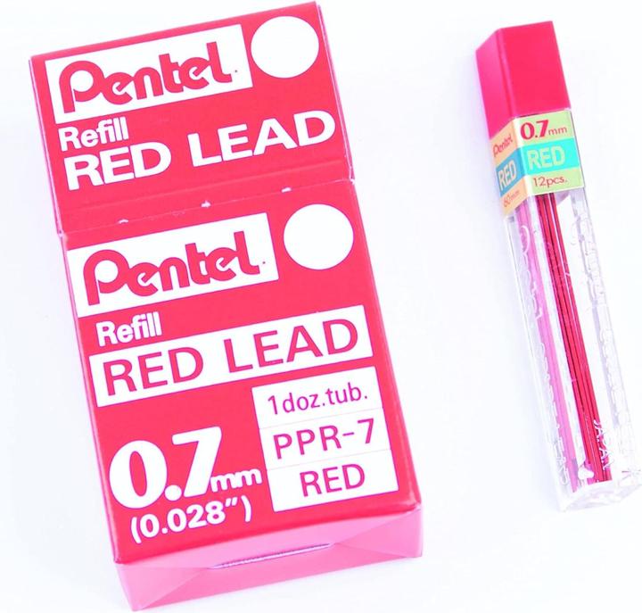 Immagine prodotto Pentel Ersatzminen für Druckbleistift 0,7 mm (Mine di ricambio, Rosso)