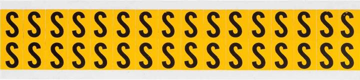 Actual product image Brady 1520-S, B-946, vinyl, letter S, black on yellow, 14 x 19mm, font height 15mm(25 K. á 32