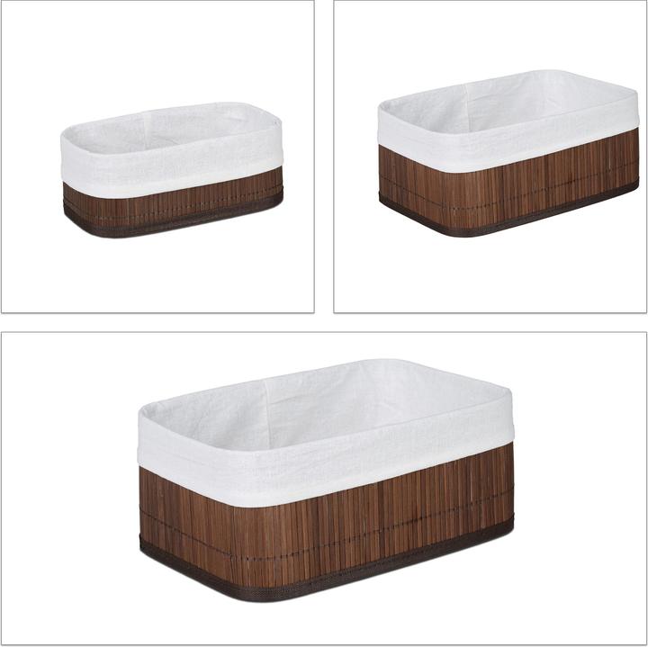 Actual product image Relaxdays Bathroom Storage Basket Set (3 x, 30 x 20 x 12.5 cm)