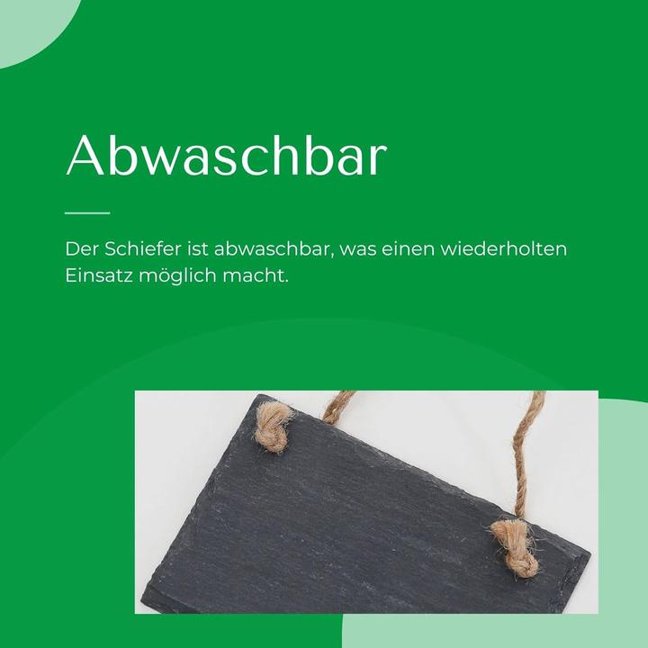 Produktbild Novaliv Schiefertafel zum Aufhängen mit Juteband Memotafel Kreidetafel Wandeko (6, 8 cm Tafel) (Wandtafel, 12 x 8 cm)