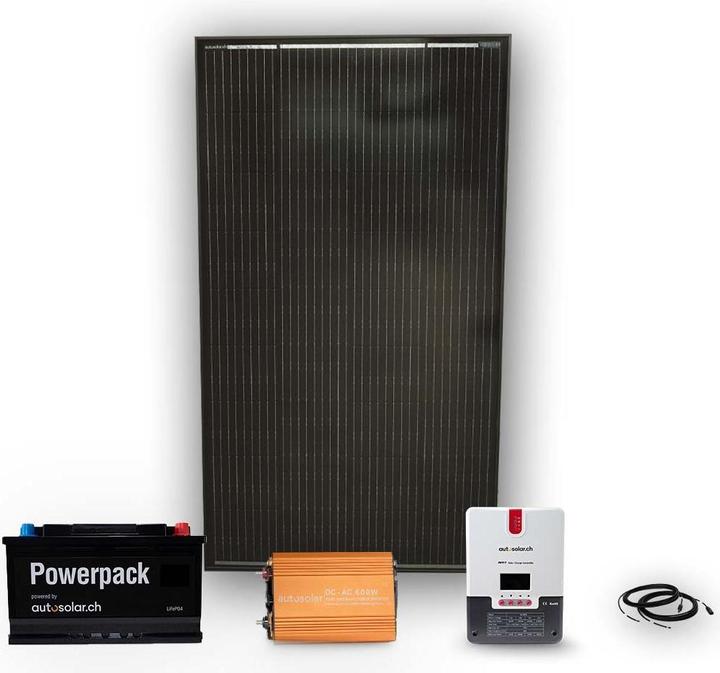 Image du produit Autosolar Kit complet 160W avec batterie au lithium 55Ah et onduleur 600W (150 W)