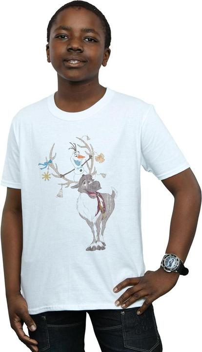Actual product image Disney Boys Frozen Sven And Olaf Christmas Ornaments T-Shirt (116)