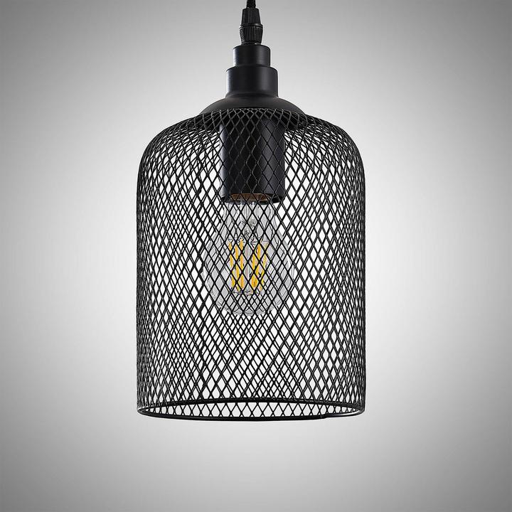 Actual product image Lindby Elrond 4 pendant light Black/Wood (E27)