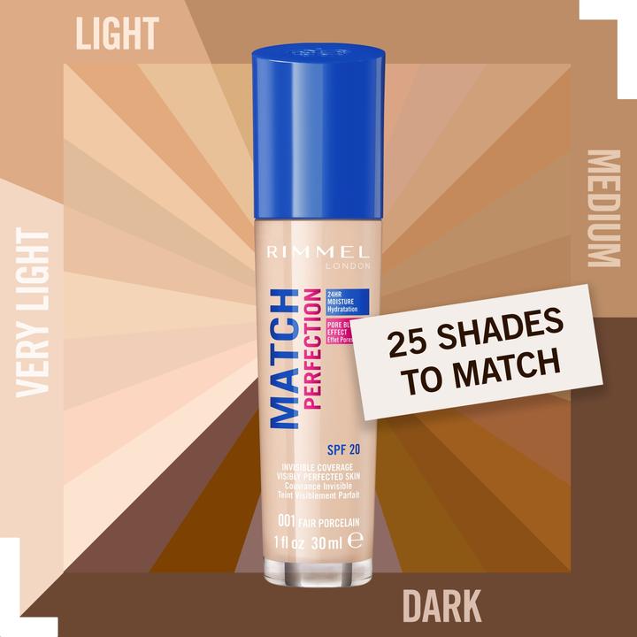 Produktbild Rimmel London Match Perfection SPF20 (010 Light Porcelain)