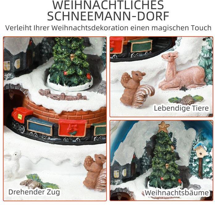Actual product image Swisshandel24 Weihnachtsdorf mit LED-Leuchtung 24 cm Weihnachtsstadt mit Musik Mehrfarbig