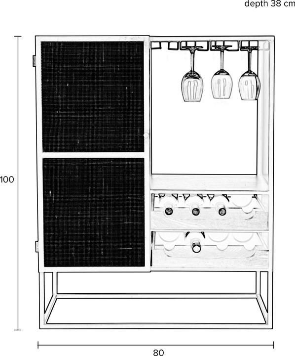 Actual product image White Label Living Cabinet (38 x 80 x 100 cm)