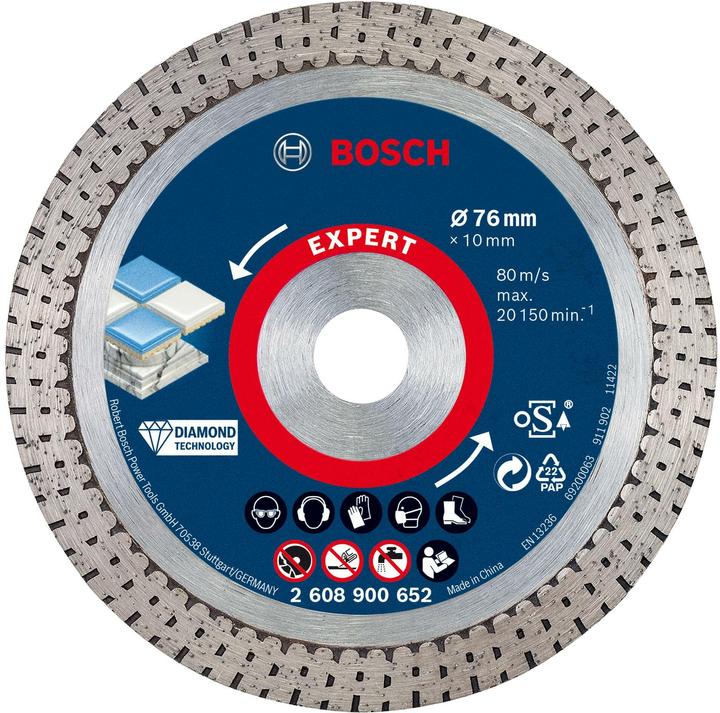 Produktbild Bosch Professional Zubehör EXPERT HardCeramic 76 mm Diamanttrennscheiben 76 x 1,5 x 10 mm