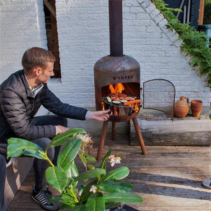 Immagine prodotto Bonfeu BonBono Roest Tuinhaard - L 45 x L 45 x H 165 cm - Staal - bruin - Tuinhaard - Terrasverwarming - Te