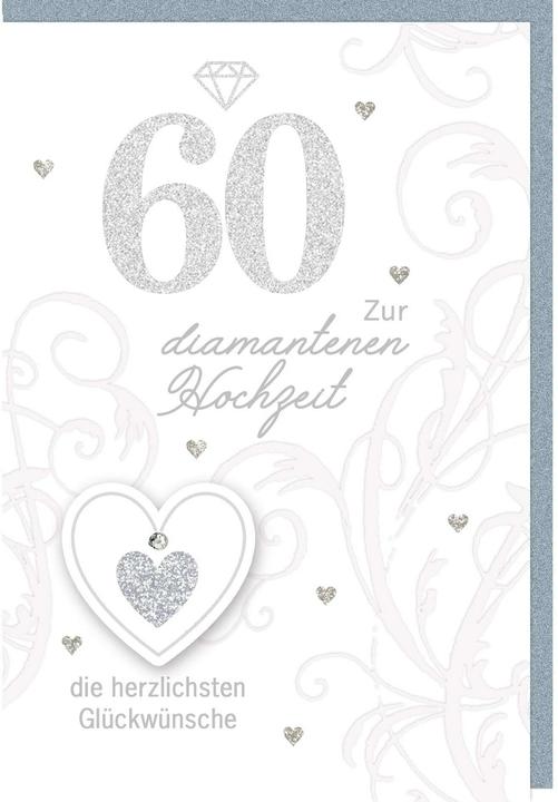 Produktbild Braun + Company Glückwunschkarte Hochzeitstag 60 11.5 x 17 cm (6 Stk.)