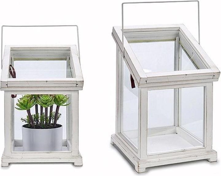 Actual product image Natura Punto Wooden greenhouse with glass, white, 23 x 34 x 23cm