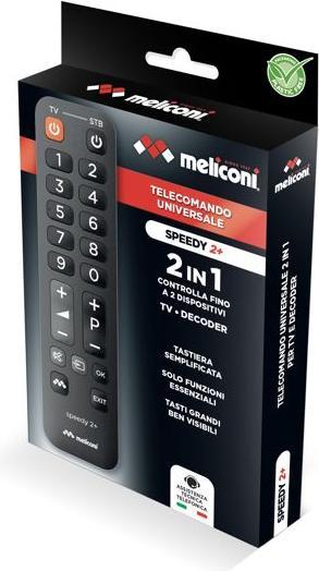Produktbild Meliconi Speedy 2+ IR-Funk-TV-Fernbedienung, TV-Tuner, Set-Top-Box TV-Tasten (Universal Fernbedienung)