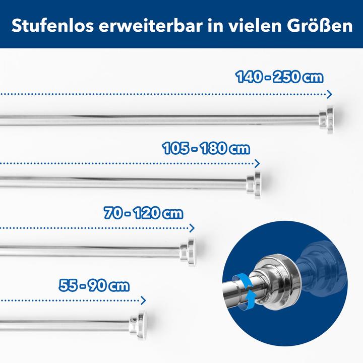 Actual product image Karat Telescopic shower curtain rail70120 cm
