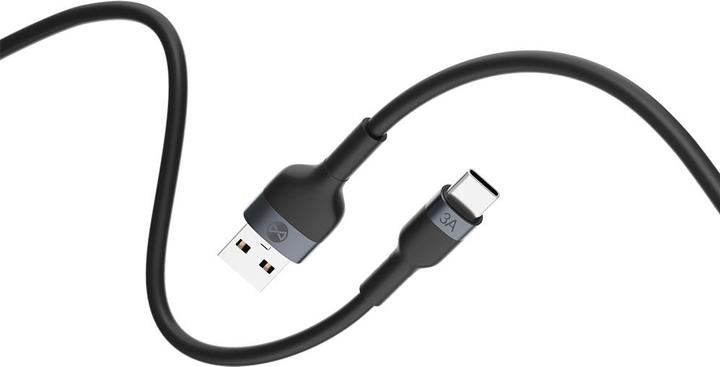 Produktbild Forever Flexibles Kabel USB - USB-C 1,0 m 3A schwarz (1 m)