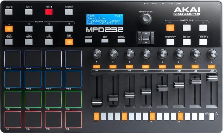Akai Professional MPD 232 Pad-Controller MIDI USB RGB Schwarz (Controller)