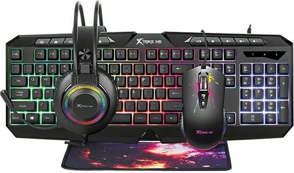 Immagine prodotto Xtrike Me Zestaw 4w1 Combo CMX-410 IT słuchawki nauszne + klawiatura + mysz + podkładka czarny/nero