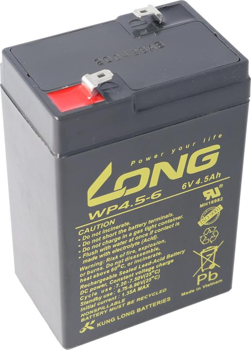 Image du produit Kung Long Batterie WP4.5-6 avec connecteur Faston 4,8mm (6 V, 4.50 Ah)