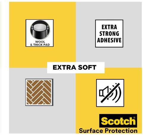 Produktbild 3M Filzgleiter Extra-Soft, 215 mm x 170 mm, Grau (Filzgleiter, 1 Stück)