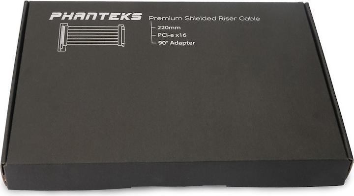 Actual product image Phanteks PCIe x16 riser ribbon cable, 90 degrees