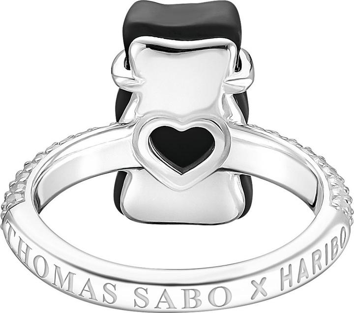 Produktbild Thomas Sabo Ring mit schwarzem Goldbären und Steinen (50, 925 Silber)