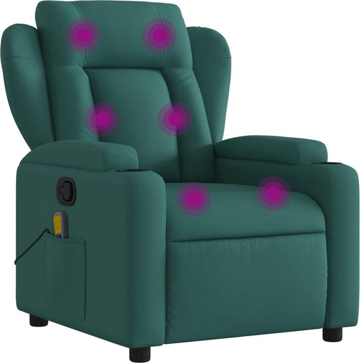 Actual product image VidaXL Massage chair dark green fabric,Colour: dark green,Material