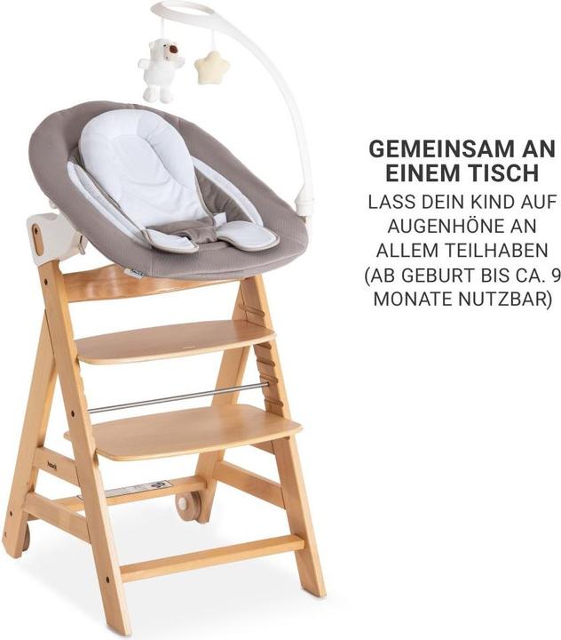 Actual product image Hauck Highchairs Beta Plus Natural 5-piece Newborn Set - Highchair + (Highchair)