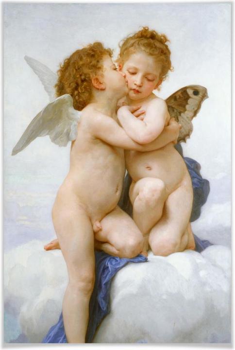 Actual product image Trenddeko Bouguereau - The first kiss (105 x 160 cm)