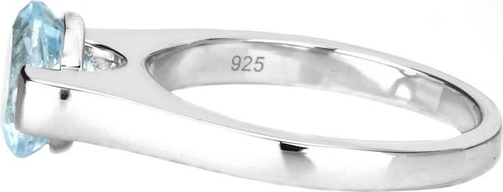 Produktbild Xen Ring mit Blautopas Solitär 925 Sterlingsilber rhodiniert (54, 925 Silber)