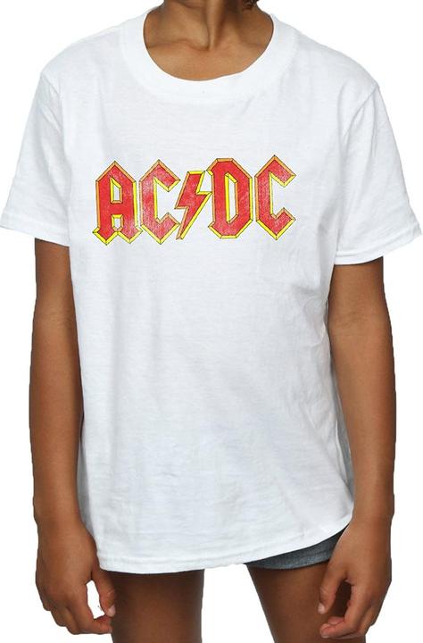 Actual product image AC/DC Girls Distressed Logo Cotton T-Shirt (152, 158)
