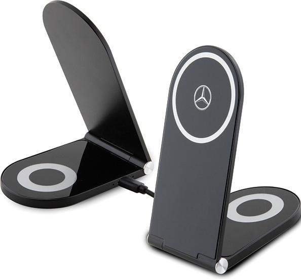 Produktbild Mercedes składana ład. indukcyjna 2w1 MEMFBGSLK 15W czarny/black Silver Star MagSafe (15 W)