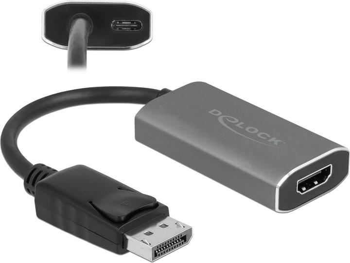 Delock Adapter 8K 60Hz DisplayPort - HDMI-A (HDMI, 20 cm)