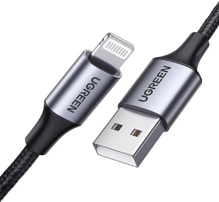 Produktbild Ugreen Lightning USB Nylon Alu MFi (1 m, USB 2.0)