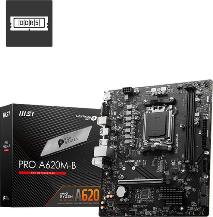 Actual product image MSI PRO A620M-B (AM5, AMD A620, mATX)