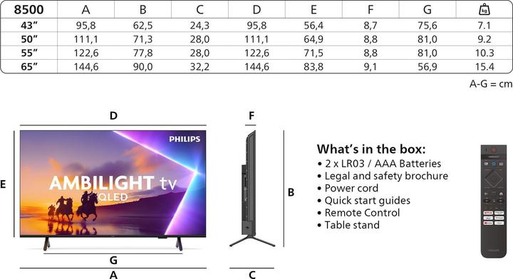 Actual product image Philips 55PUS8500/12 (55", PUS8500, LED, 4K, 2025)